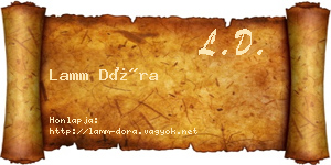 Lamm Dóra névjegykártya